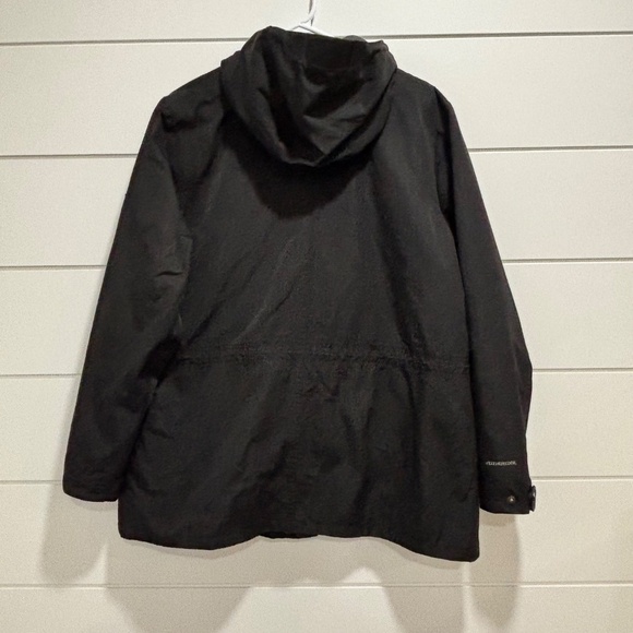 Women's Eddie Bauer WeatherEdge hooded black jacket cinch waist size XL - Picture 2 of 16